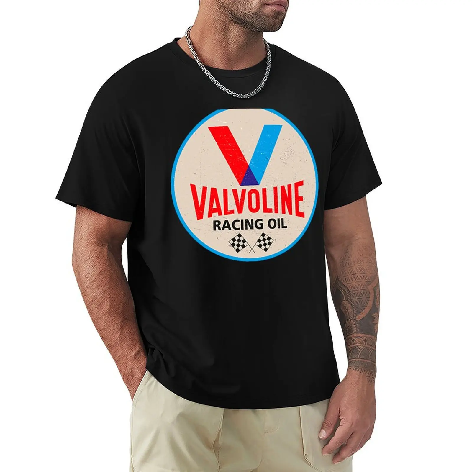 Футболка Valvoline Racing с винтажными знаками дизайнерские рубашки для мальчиков белая