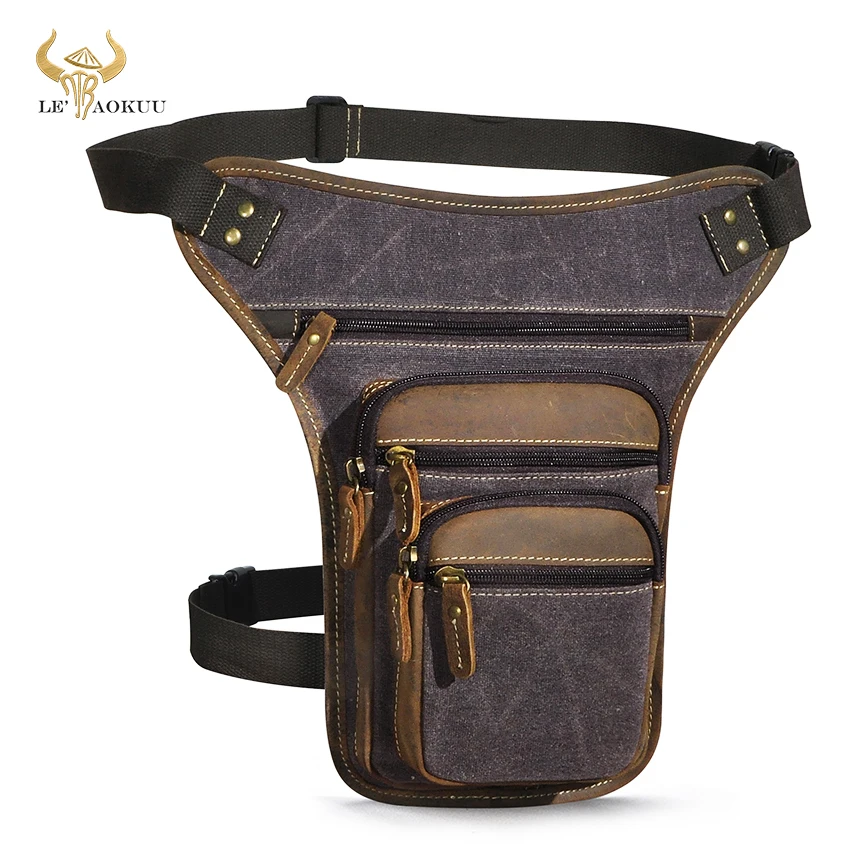 

Мужская сумка-мессенджер из текстиля и кожи, 3111