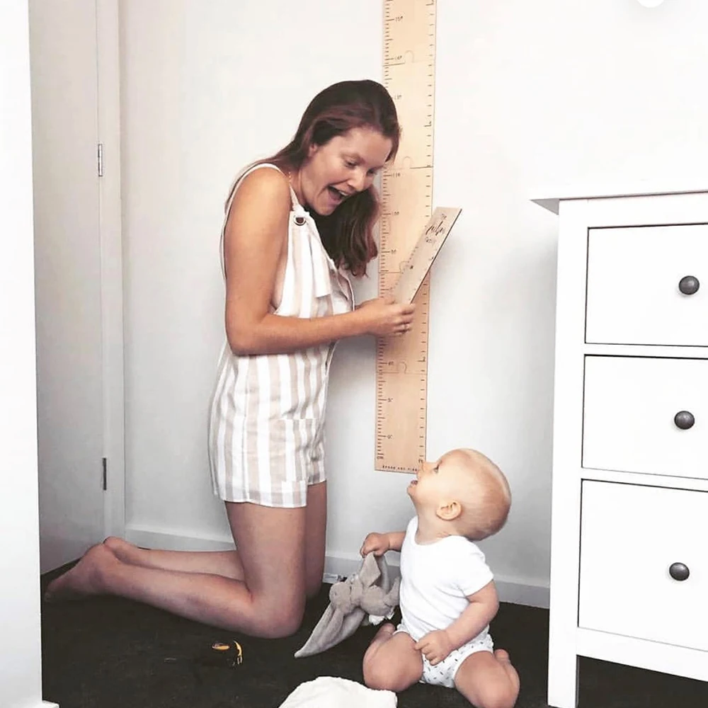 

Nordic Style Wood Height Growth Chart 60-210CM Height Ruler for Kids Children Hanging Measure Ruler Nursery Wall Decorations
