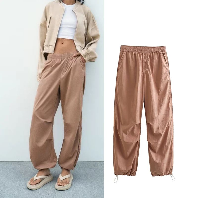 

Брюки женские с эластичным поясом, летние штаны с высокой талией для молодых женщин, 2023