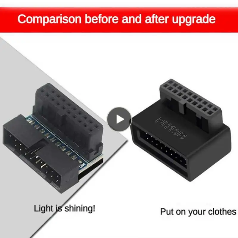 

Motherboard 19pin Motherboard Connector Adapter Line Neatly 90 Degree Converter Extension Computer Motherboard Adapter