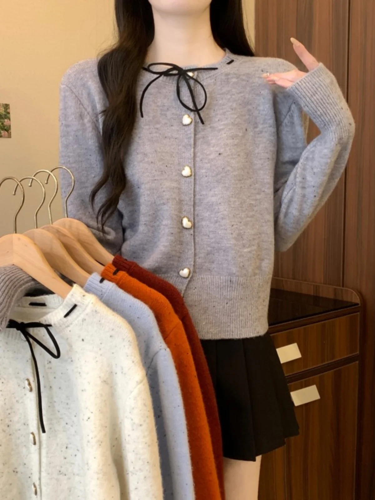 Angora Red Crop Sweater Outerwear Women Autumn and Winter Inner wear Base Year of Fate 2025 Snake Christmas Dalang Top