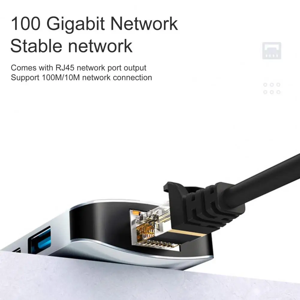 

Practical Cable Hub Widely Compatible Efficient Heat Dissipation 8 in 1 Expansion Dock for Office