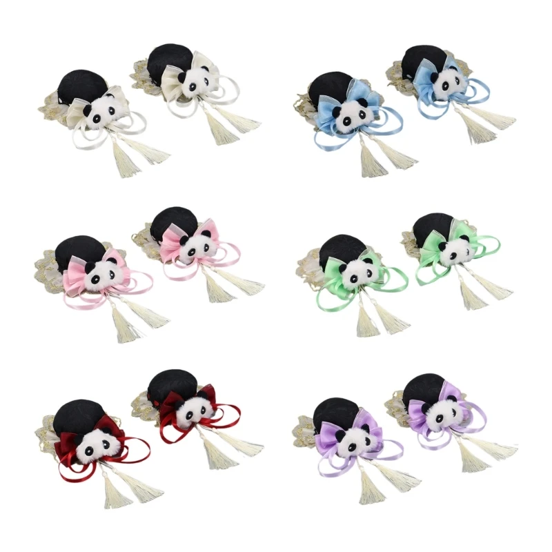 

Plush Panda Hair Clip Cute Decors Lolitas Cosplays Hairpin Hair Accessory