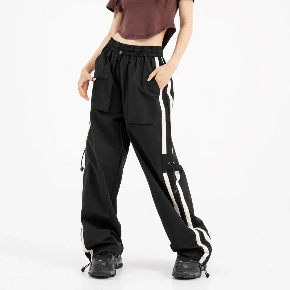 

Винтажные свободные спортивные брюки, спортивные штаны для женщин и мужчин, брюки с широкими штанинами на шнуровке, одежда y2k, женская одежда в стиле 1920-х годов, уличная одежда