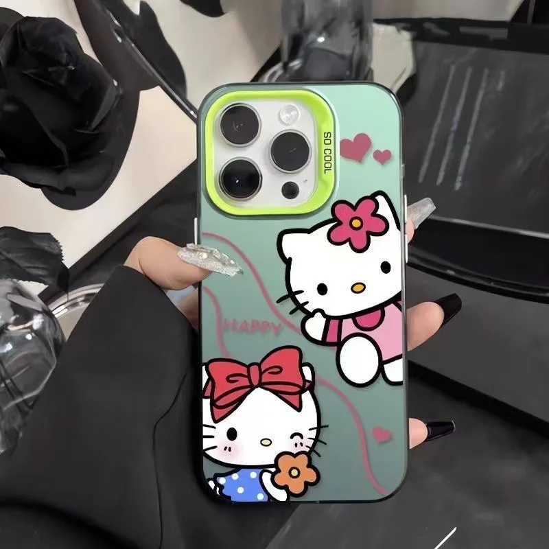 Kawaii Sanrio HelloKitty чехол для телефона аниме мультяшный принт с шипами и бантом iPhone 16