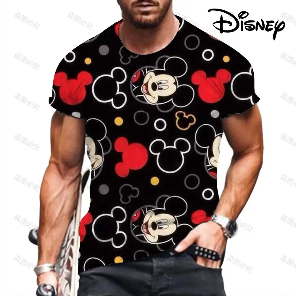 

Men‘s T-Shirt Couple Disney New Mickey Mouse Parent-child Crew Neck Streetwear Cartoon Leisure Gym Y2k Party 2023 Oversized 6XL