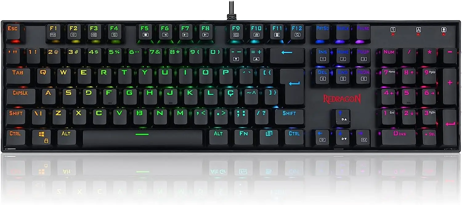 

2023 Mecânico Gamer Mitra RGB (Switch Outemu Blue) - Preto teclado mecanino