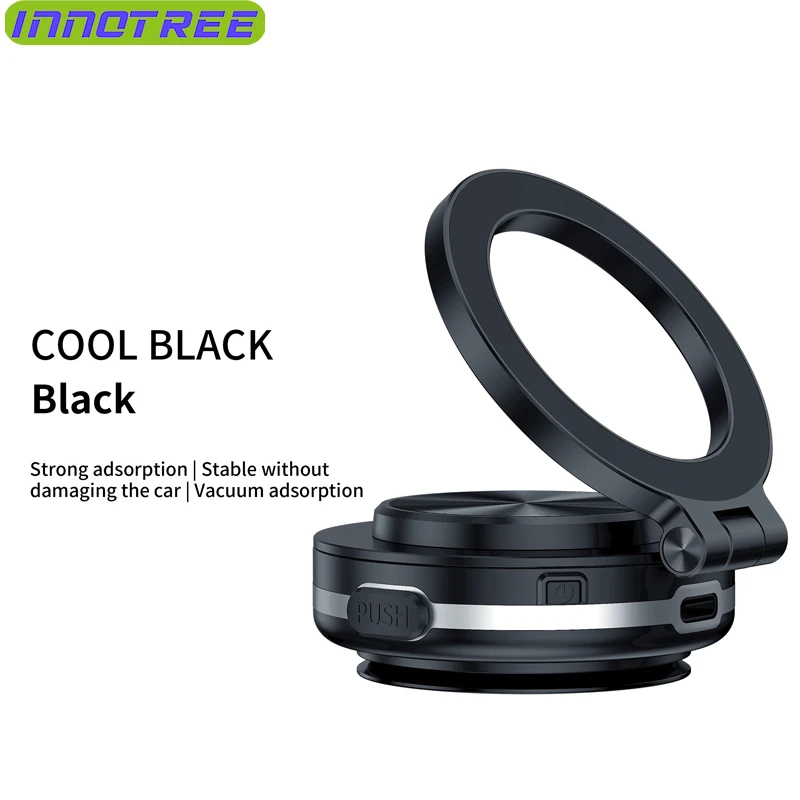 

Вакуумный автомобильный держатель для iPhone, Samsung, Xiaomi, автомобильное крепление, вакуумный держатель для телефона, электрический магнитный притяжение, вращение, складной кронштейн