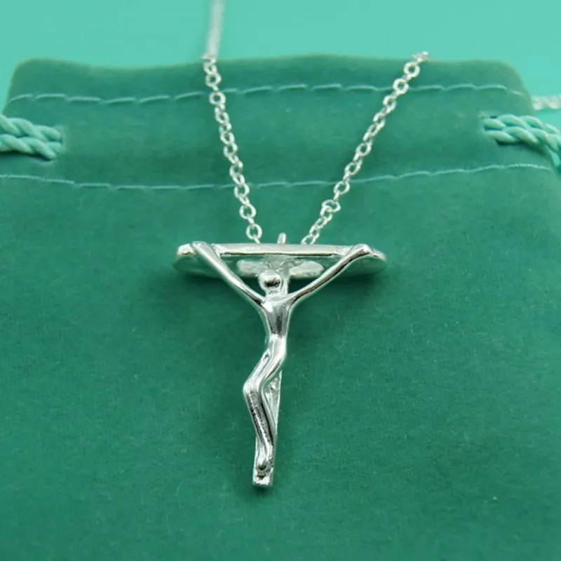 

Ожерелье с кулоном в виде Креста Иисуса для женщин и мужчин, серебро 925 пробы, 18 дюймов