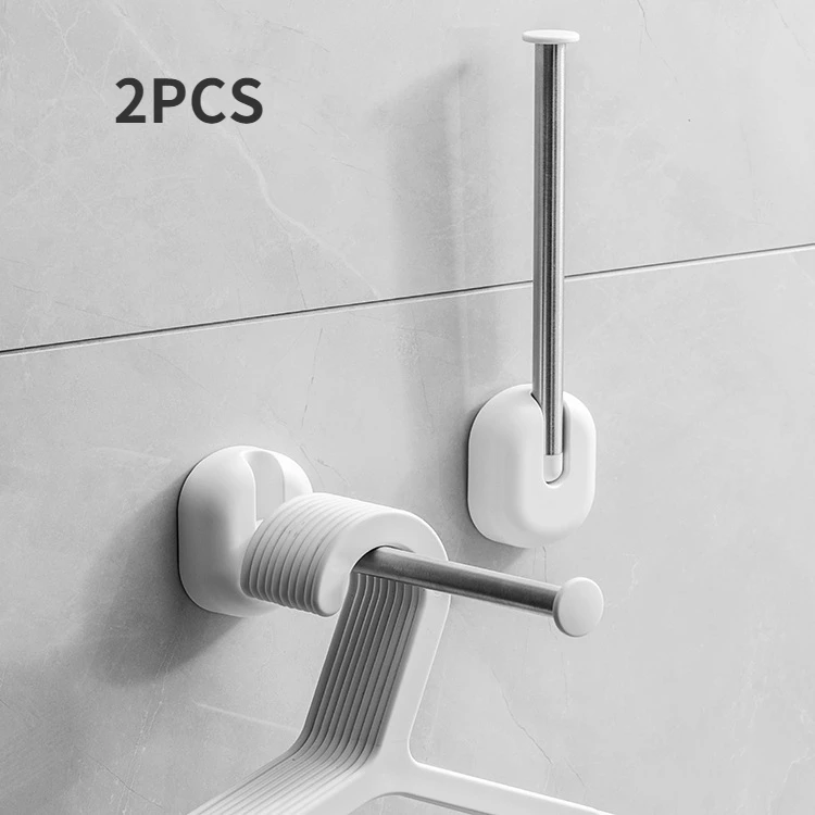 

2pcs Drying Rack Rotary Wall Mounted Hanging Organizer Stainless Steel Folding Disassemble Storage Multi-purpose Hook