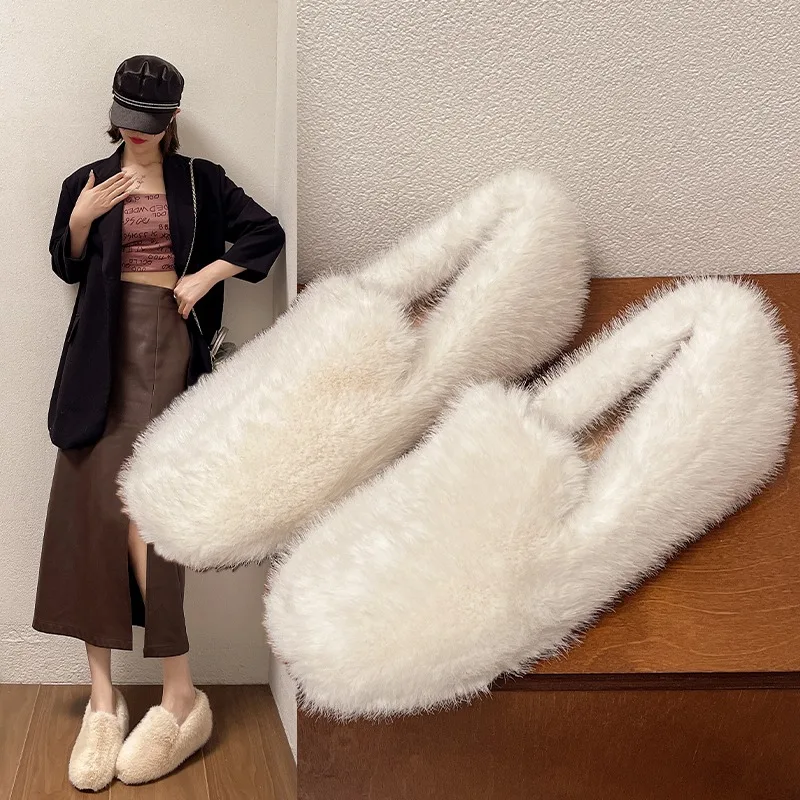 Женские однотонные элегантные слипоны на толстой подошве новые осенние лоферы