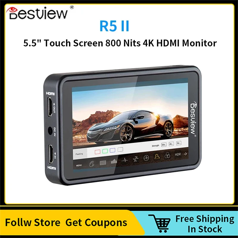 Полевой монитор Desview R5 II с 5 5-дюймовым сенсорным экраном HDR 3D LUT 4K HDMI 1920x1080 IPS для Canon