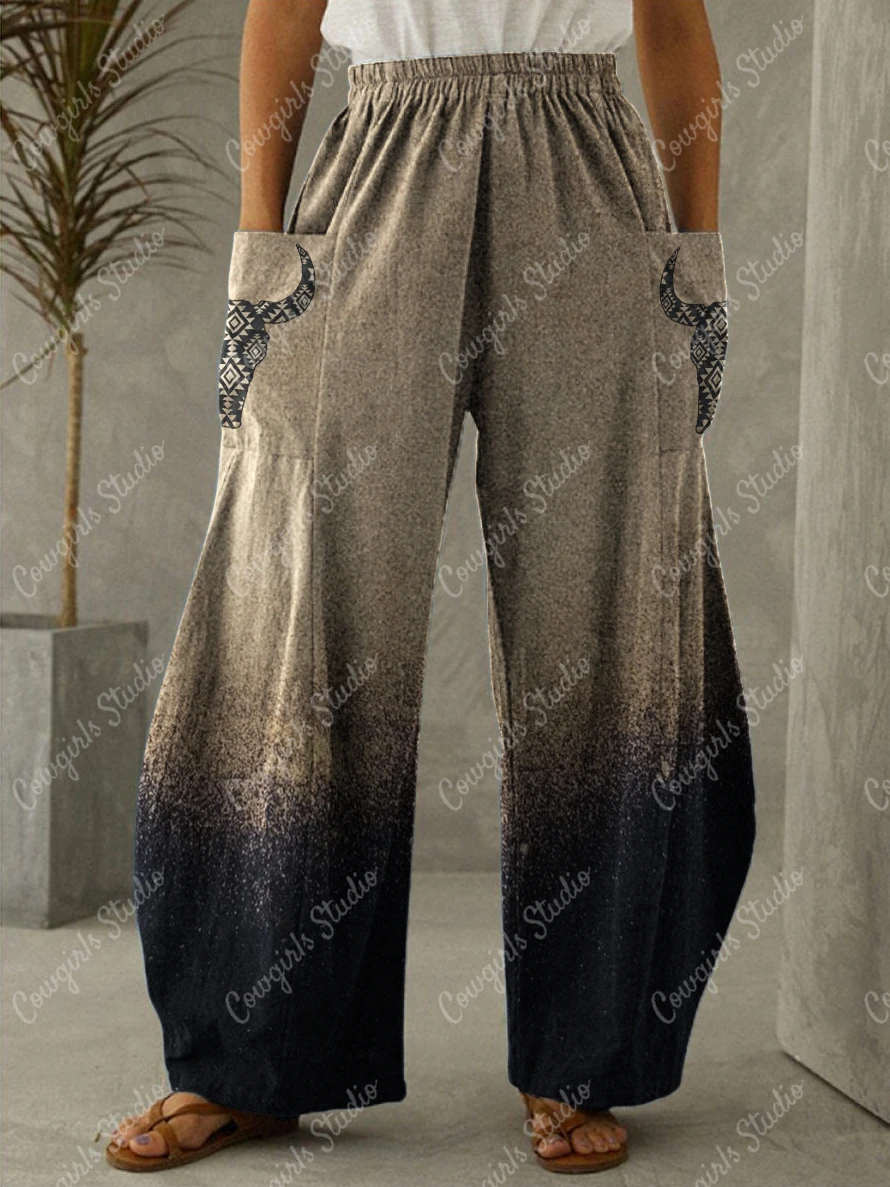 

women's summer soft high waist printed casual pants