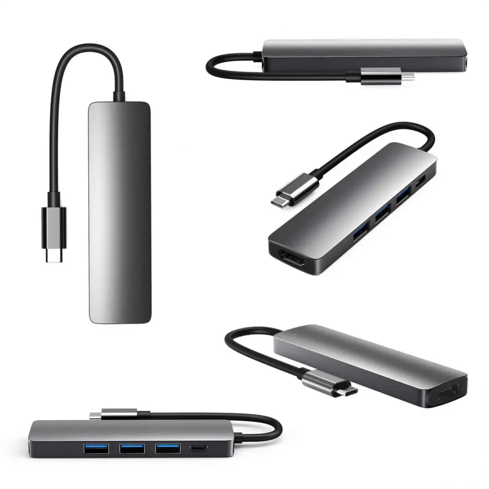 

Portable Type C To -compatible Adapter With Sd / Tf Card Reader Usb C Hub Displayport Pd Charger 100w Pd Usb C Multiport Hub