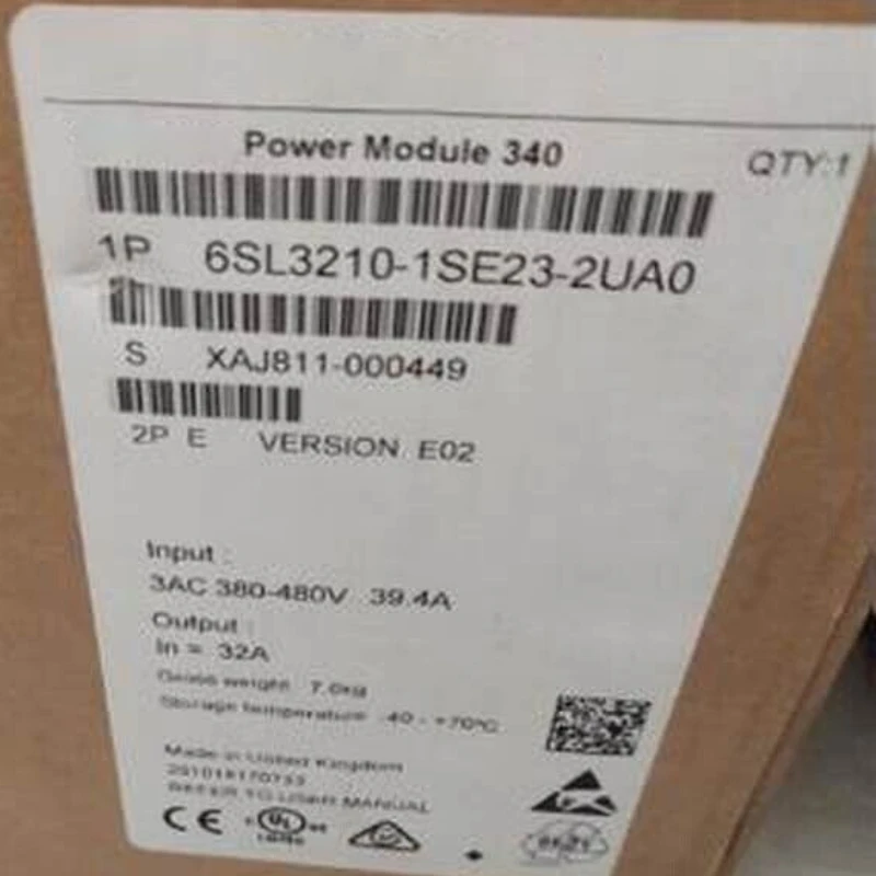 Новый 6SL3210-1SE23-2UA0 3AC 380-480 В Гц Выход: 32A (15 кВт) структура 6SL3 210-1SE23-2UA0