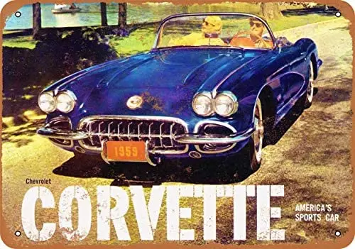 

8x12 дюймов металлический винтажный Забавный жестяной знак 1959 Corvette