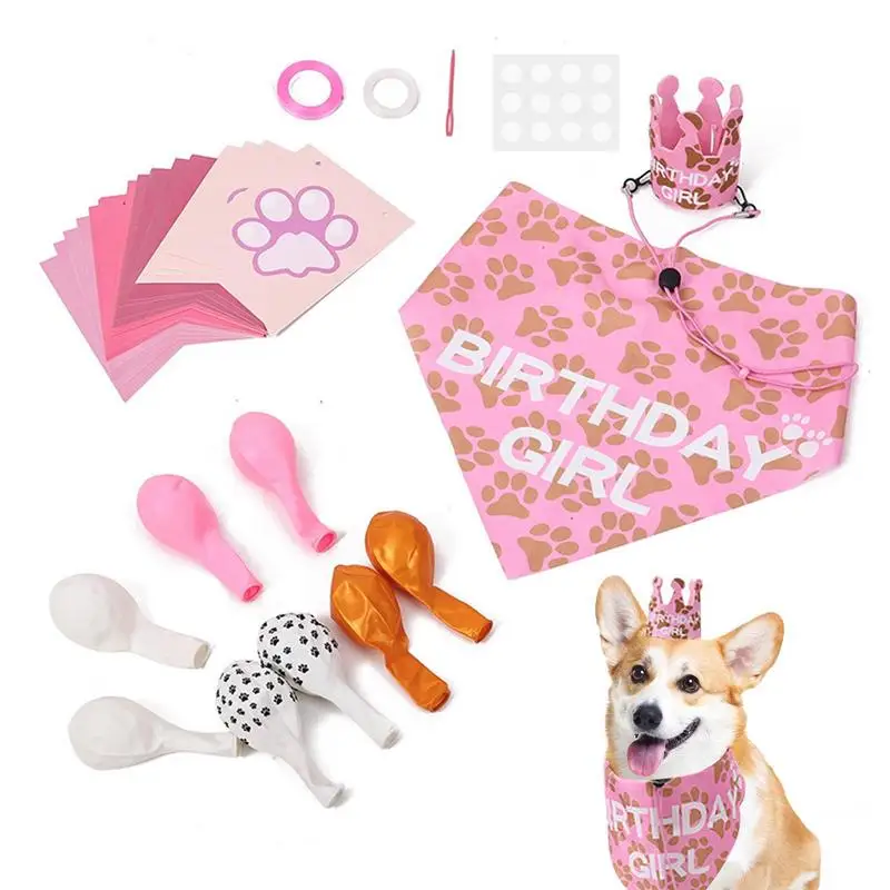 

Dog Birthday Party Supplies Pet Party Decoration Creative Dog Birthday Hat With A Complete Set Pet Dog Birthday Bandana Supplies