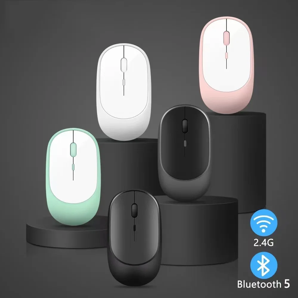 Wireless Bluetooth Mouse for MacBook PC iPad Computer Rechargeable Dual Modes Bluetooth 4.0 + USB mouse with 3 Adjustable DPI