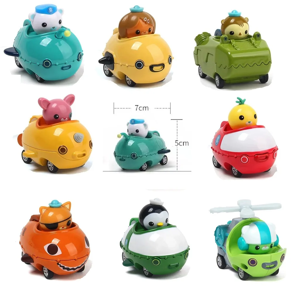 Original Octonauts Toys Set Alloy Finger Press Car Action Figures GUP  Kwazii Barnacles Shellington Tweak Birthday Gift For Boy