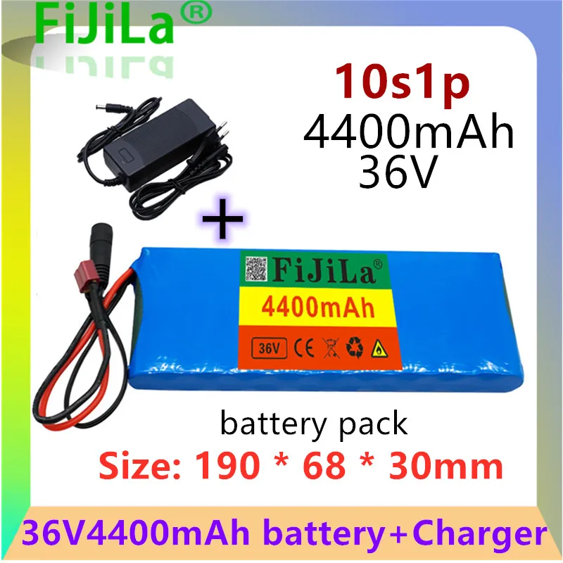 

36V battery 10S1P 36V 4400mAh 18650 lithium ion battery pack ebike electric car bicycle scooter belt 20A BMS 500W+42V 2A Charger