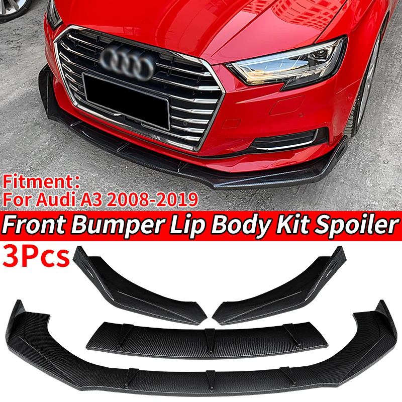 

Car For Audi A3 2008-2019 2017 Front Lip Spoiler Bumper Splitter Body Kit Diffuser Deflector Accessories Guard Protection Cover
