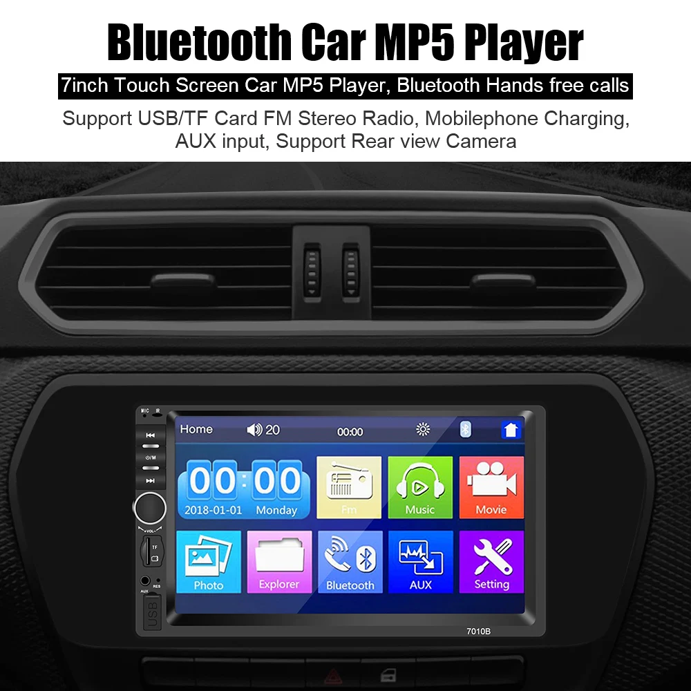 MP5-плеер автомобильный сенсорный экран стерео Bluetooth-совместимый 2 Din