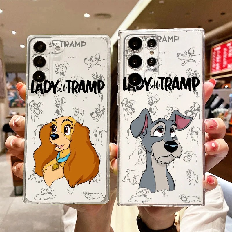 

Lady and the Tramp Transparent Phone Case For Samsung S23 S22 S21 S20 FE Ultra Pro Lite S10 S10E S9 S8 Plus 5G