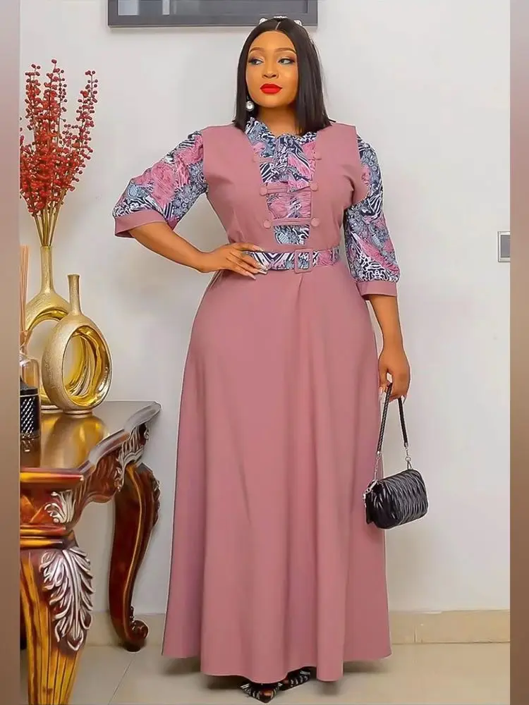 

Daishiki African Evening Dresses for Women 2022 New Elegant Muslim Fashion Kaftan Maxi Dress Plus Size Ladies Party Clothing