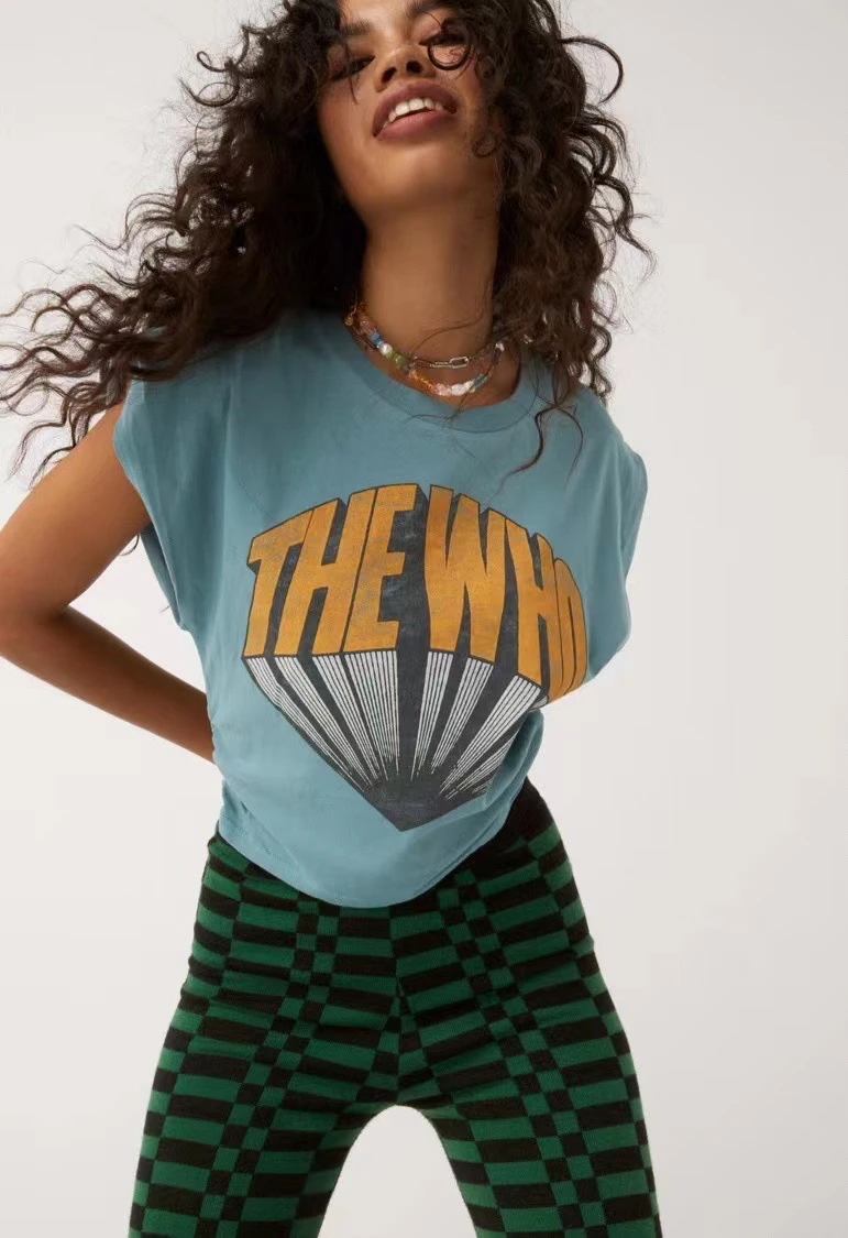 

Женский хлопковый жилет без рукавов с надписью