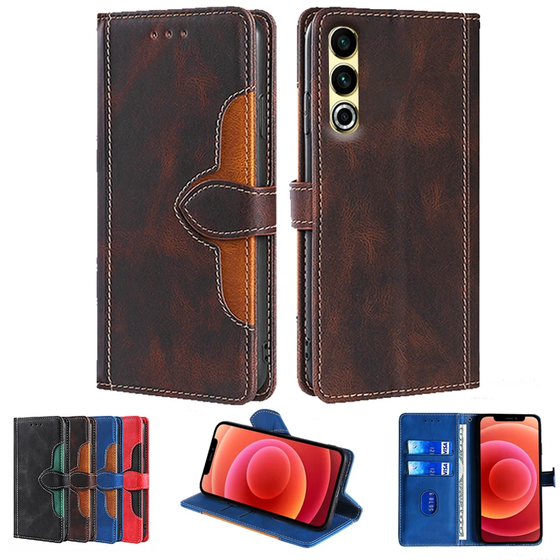 

Lamocase Leather Case For Meizu 20 20 Pro Wallet Flip Cover Vintage Magnet Phone Coque Card Holder