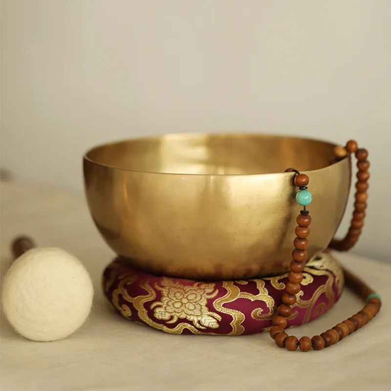 Nepalese Metal Singing Bowl Handmade Cushion Vintage Budda Sound Singing Bowl Yoga Meditation Kit Zingkom Sound Heal Instrument