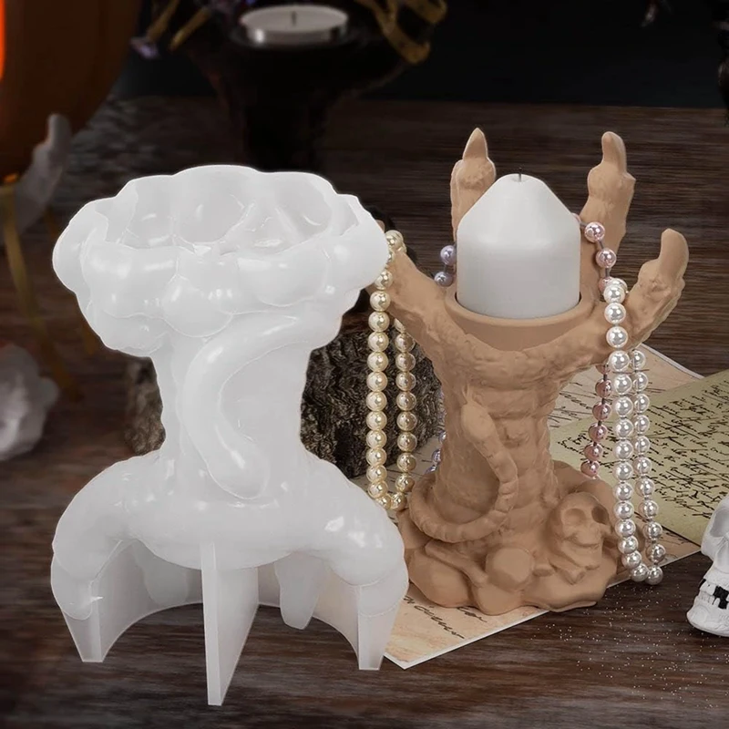 3D силиконовая форма с когтем дракона Demon· Ghost для литья подсвечников из смолы