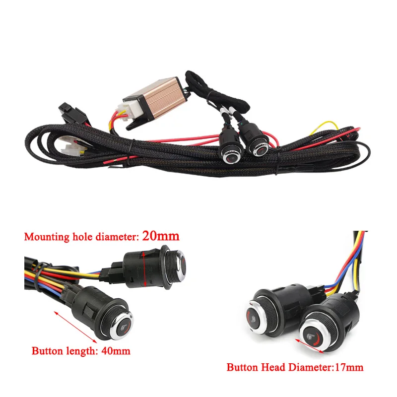 

Встроенный новый набор для подогрева автомобильного сиденья 12 В, подходят для 2-х сидений, коврики из углеродного волокна с быстрым нагревом, 6-уровневый переключатель с жгутом для автомобильных аксессуаров