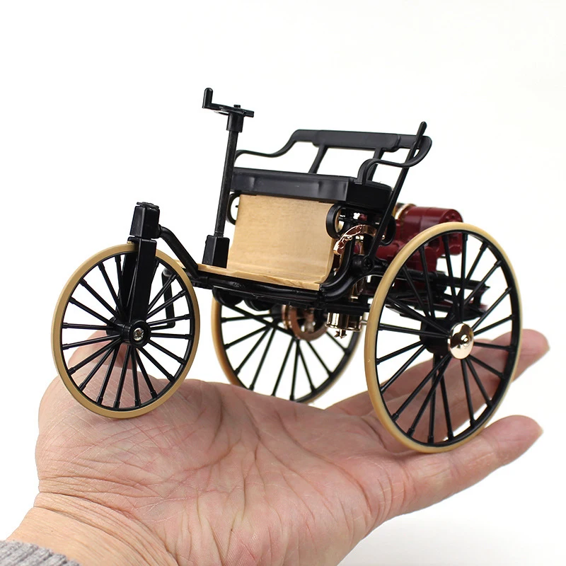 

1 шт., масштаб 1:12, 1886, автомобиль Honji № 1, модель автомобиля из сплава, имитация, тянущаяся обратная игрушка для детей, подарок, коллекция в коробке