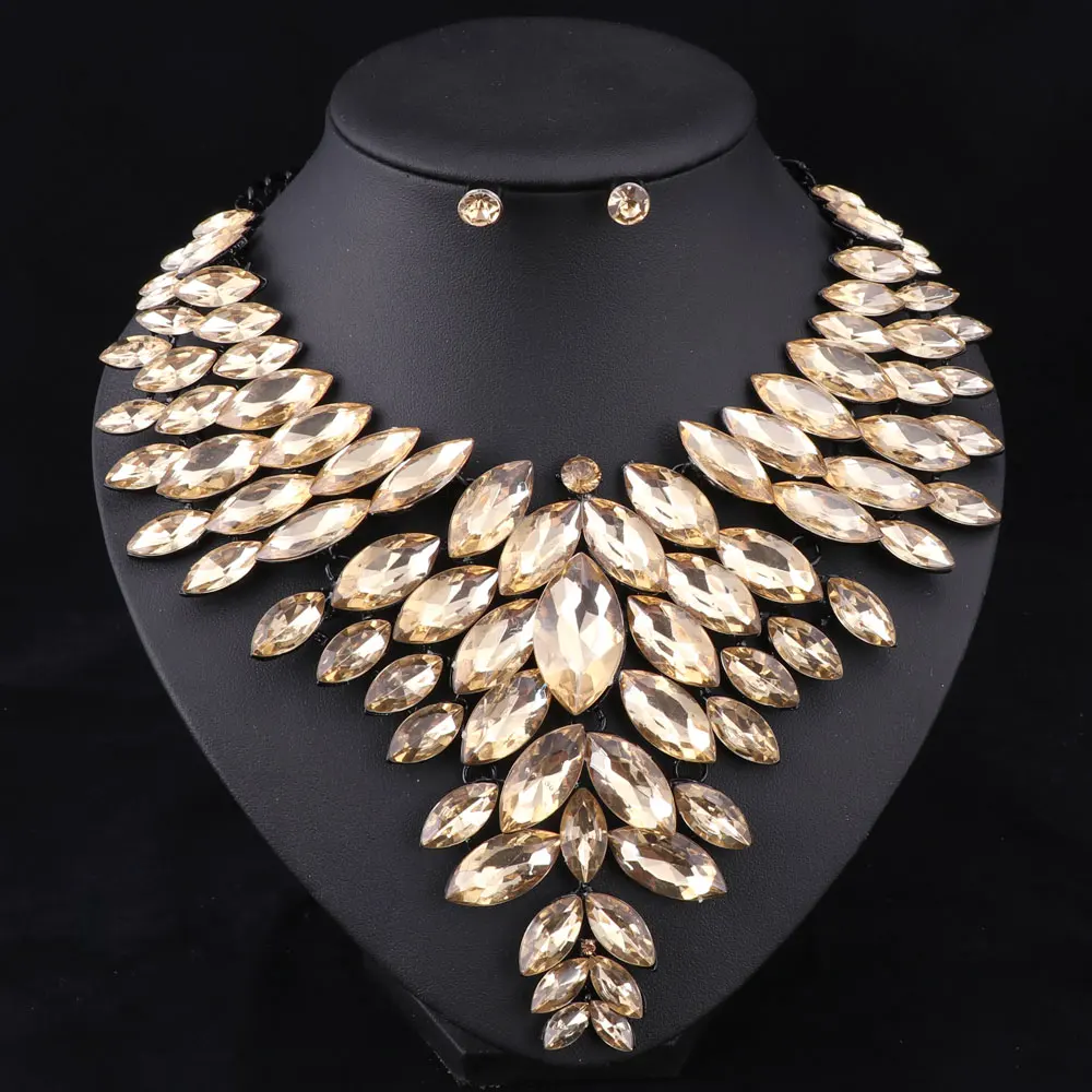 7 цветов африканские Ювелирные наборы из бисера свадебное ожерелье женский