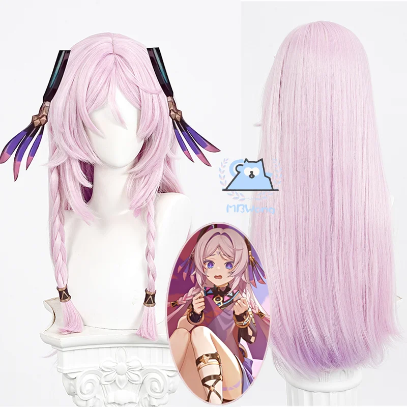 Genshin Impact Citlali Косплей Парик Розовый Фиолетовый Длинные Волосы Мастера Ночного