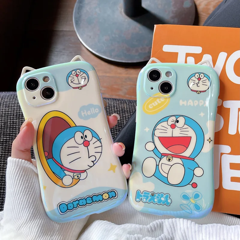 

BANDAI Cartoon Anime Doraemon Cute Silicone Phone Case for iPhone 11 12 13 pro XS MAX X XR Cover