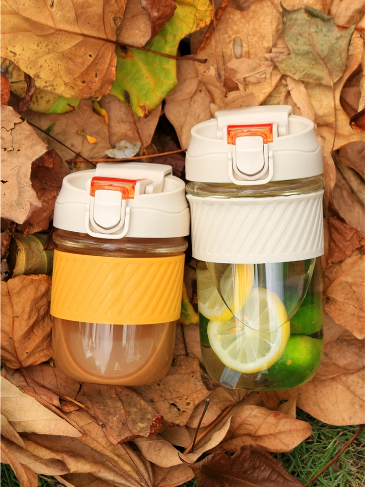 

Creative Simple Sports Double Drink Glass Water Bottle Coffee Cup Tea Bottle Indoor Fitness Outdoor Camping Gift Water Cup
