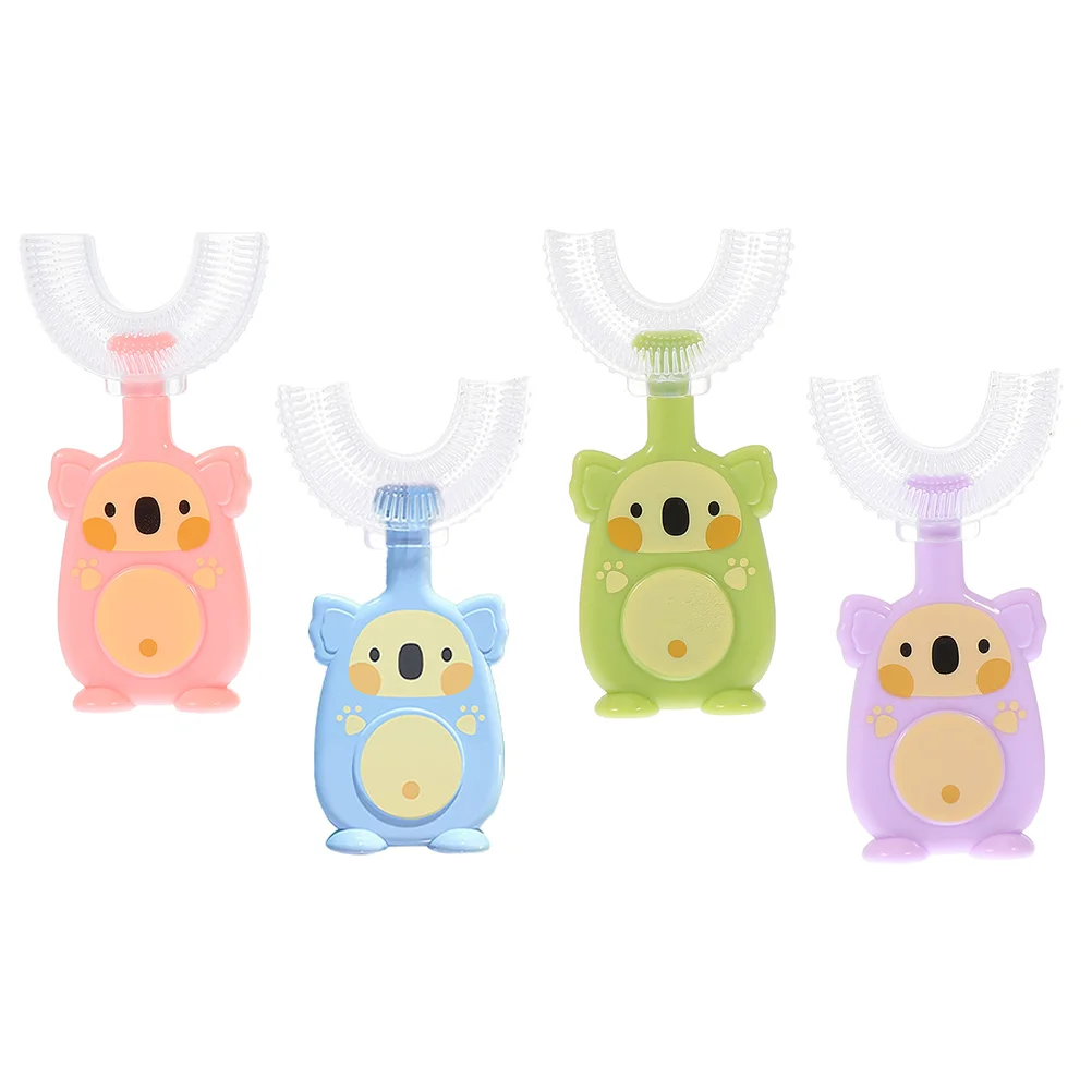 

4Pcs Cartoon U-Shape Toothbrushes Lovely Silicone Children Tooth Brushes