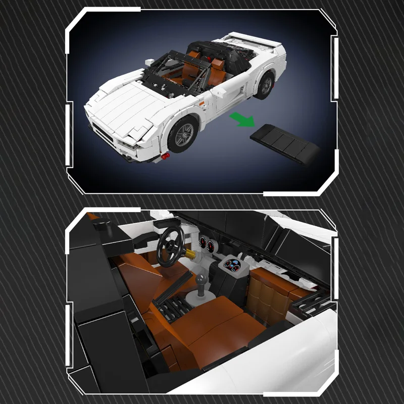 Фото Конструктор Mould King 10271 MOC NSX Sports Car, 1300 деталей, белый суперкар, для взрослых. №3