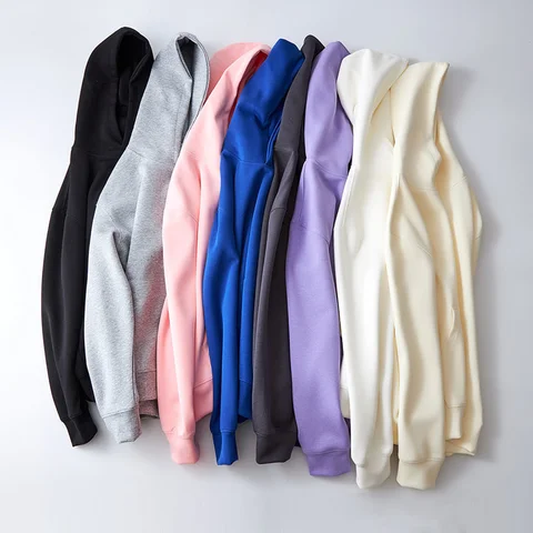 Extfine Solid Color Women Basic Hoodies Autumn Cotton Girls Oversized Hooded Sweatshirts 2023 Korean Male Pullovers Tops 3XL