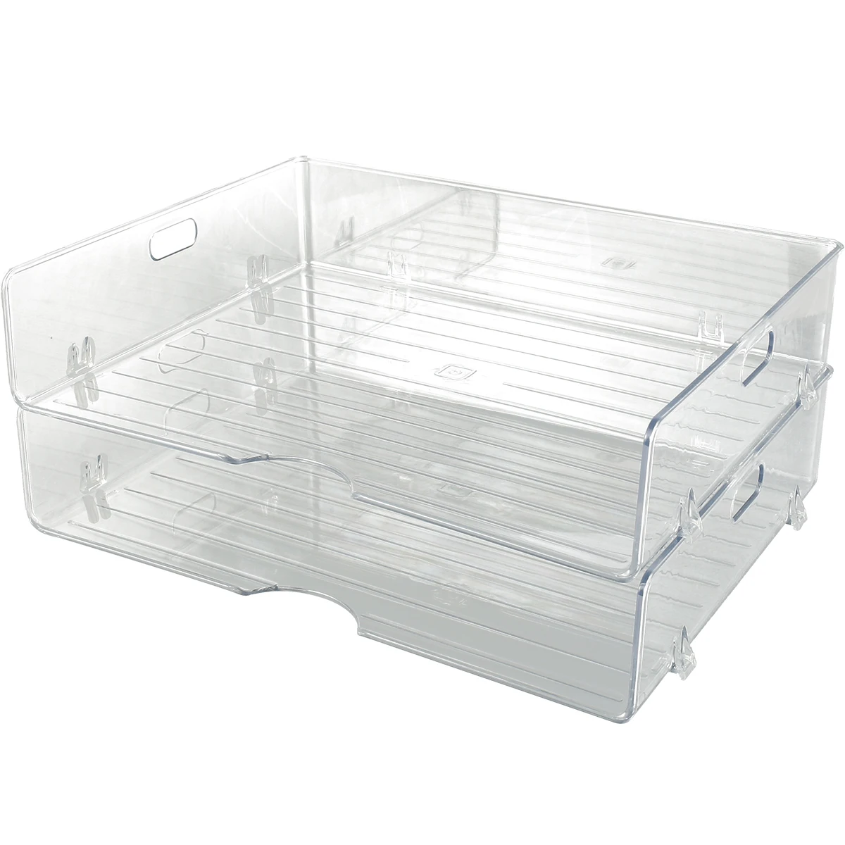 

2Pcs Desktop Storage Box Stackable Transparent Desktop Storage Organizer Multifunctional A4 Document Storage Box Book Storage