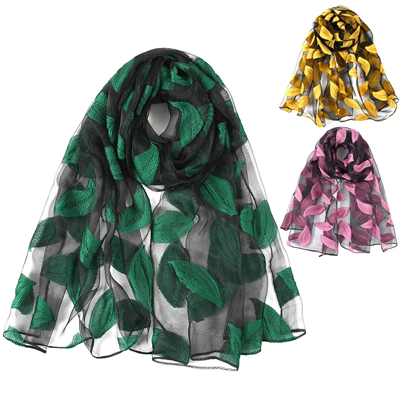 

Женский легкий Шелковый шарф Горячая Распродажа, легкая прозрачная накидка и шали, бандана, пляжный сетчатый кружевной ажурный шарф из органзы