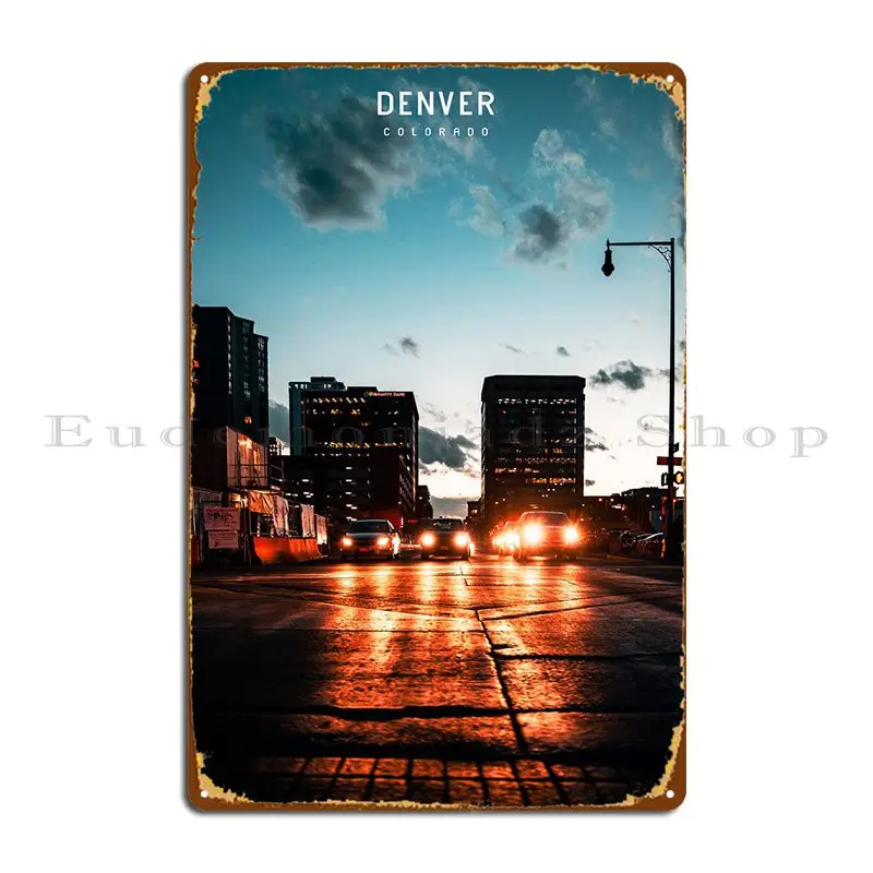 

Denver Metal Signs Garage Wall Decor Classic Printed Wall Plaque Tin Sign Poster