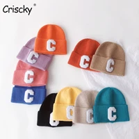 criscky baby hat for boy warm baby winter hat for kids beanie letter knit children hats for girls boys baby cap newborn hat