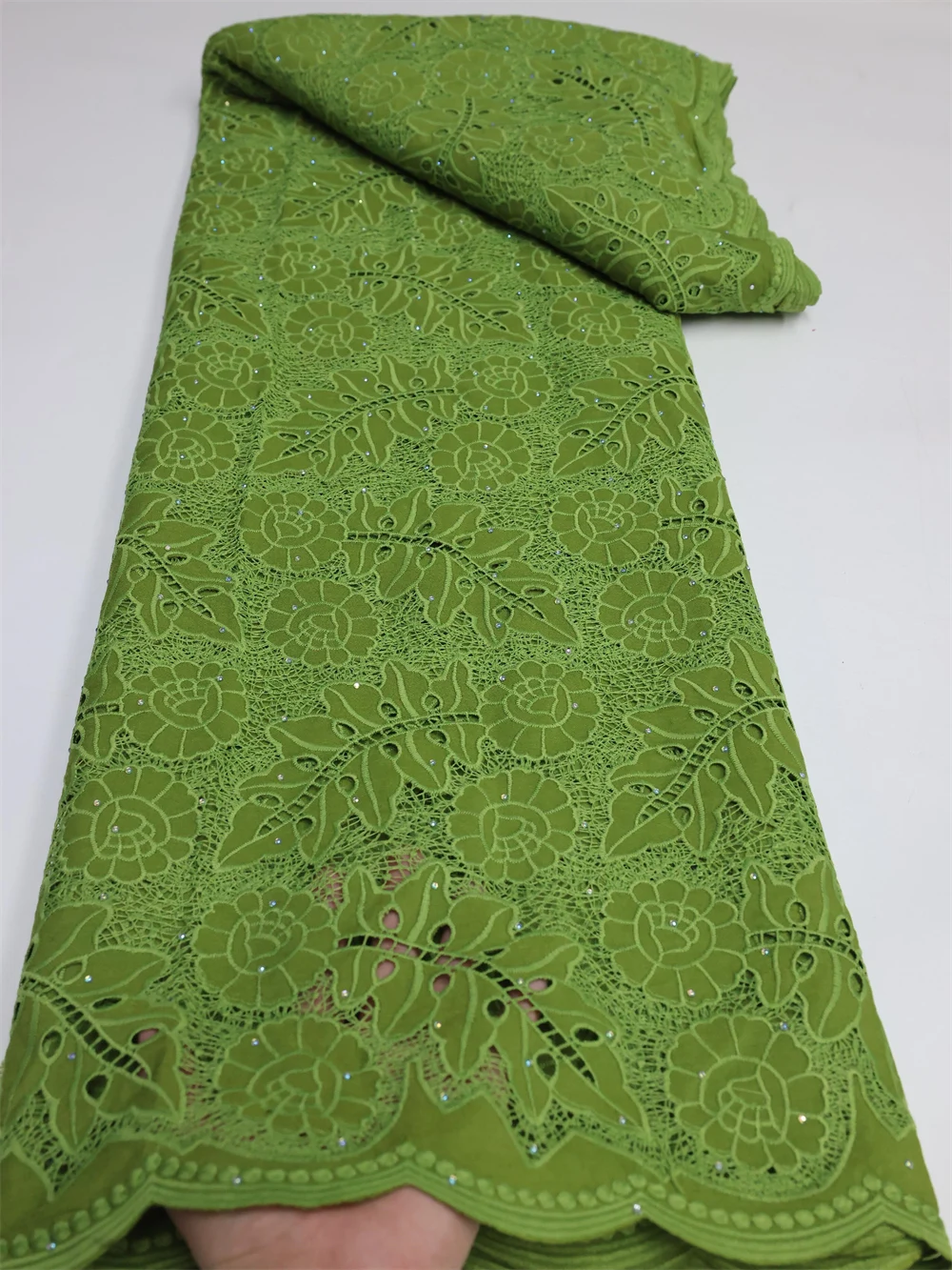 

NI.AI African Guipure Cord Lace Fabric 2022 High Quality Lace With Stones French Water Soluble Lace Nigerian For Party Dress Sew