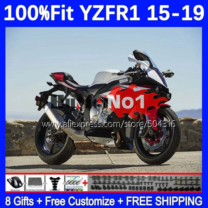 

Инъекция для YAMAHA YZF R1 R 1 1000 YZFR1 15 16 17 18 19 165MC.23 YZF-R1 YZF1000 2015 2016 2017 2018 2019 обтекатель черный серебристый