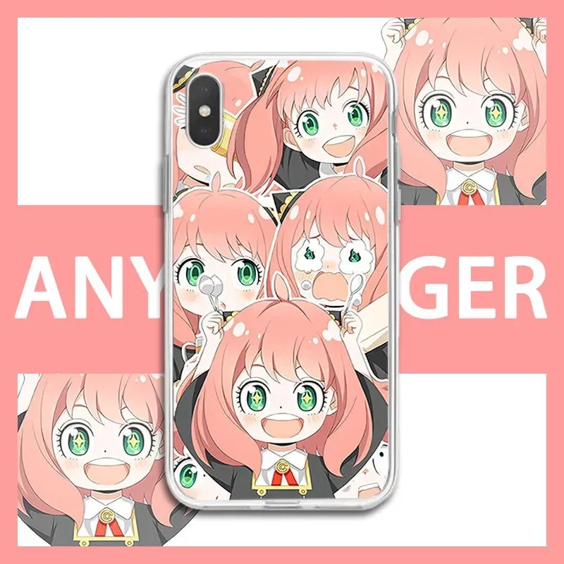 

Phone Case For iphone 13 12 11 13 8 7 6s 6 plus mini x xs xr pro max Kawaii Anya SPY X FAMILY anime Matte Hard Transparent Capa