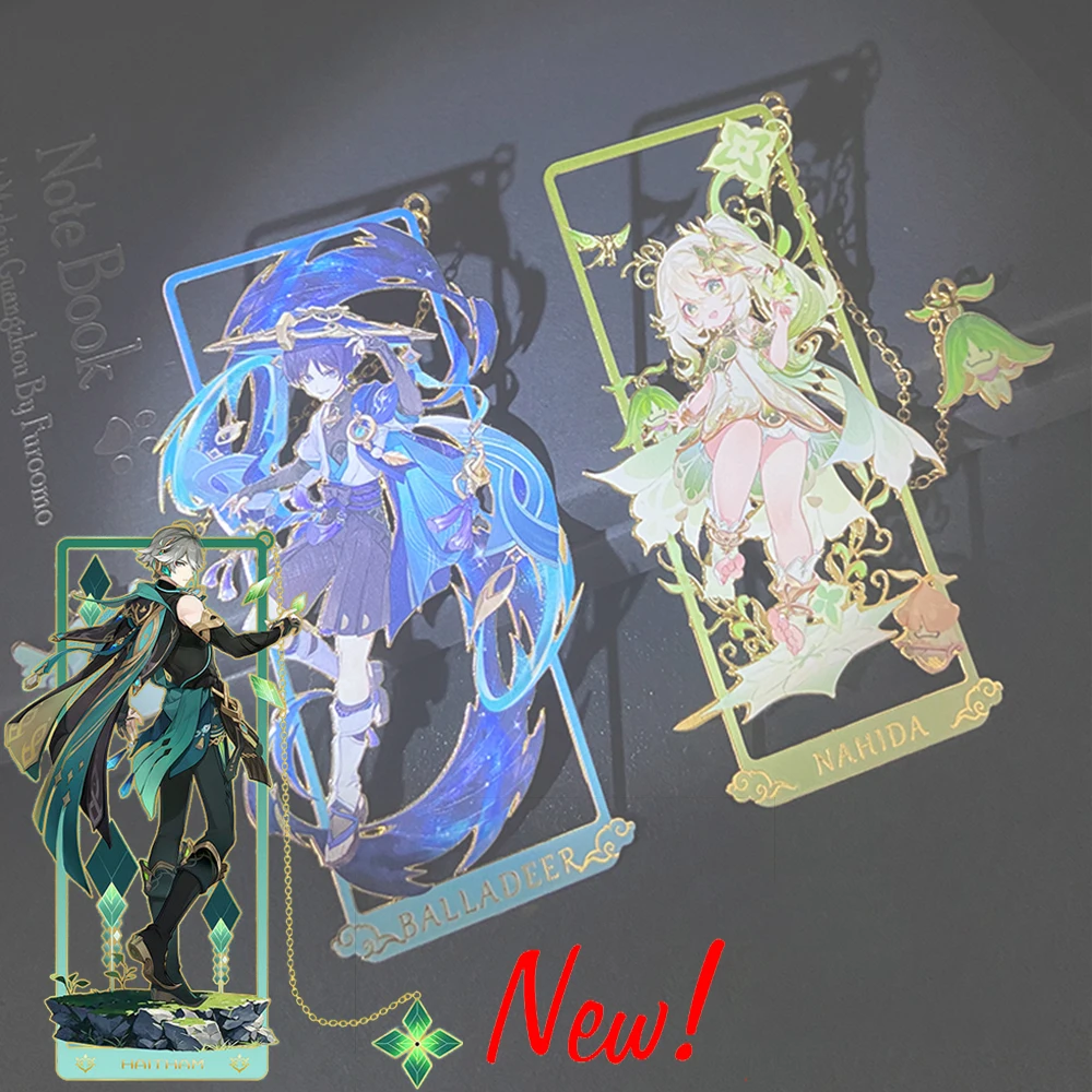 Аниме игра Genshin ударопрочная металлическая Закладка нахида сангония Kokomi Wanderer Zhongli Xiao фанаты подарок брелок Аниме игра Genshin ударопрочная металлическая Закладка нахида сангония Kokomi Wanderer Zhongli Xiao фанаты подарок брелок